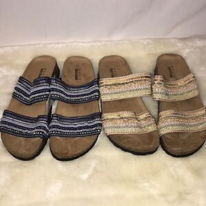 2 pairs of Basic Edition Women’s slip on sandals